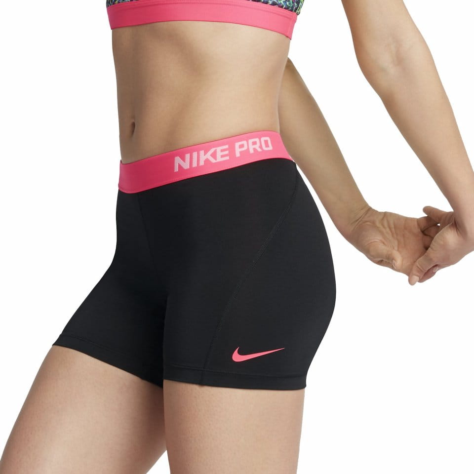black nike pros with pink band