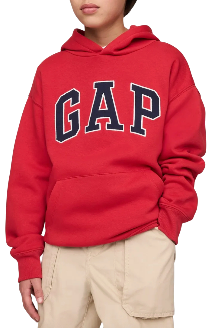 Суитшърт с качулка GAP Heritage Logo Pullover
