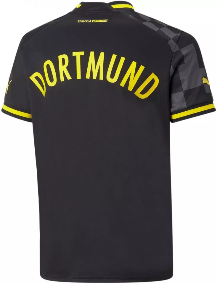 Camiseta de fútbol Puma BVB AWAY Jersey Replica Jr w/ Sponsor 2022