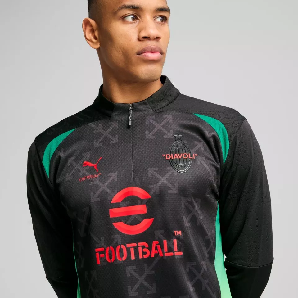 Camiseta de manga larga Puma AC MILAN x OFF-WHITE™ Pre-match Quarter-Zip Top Men