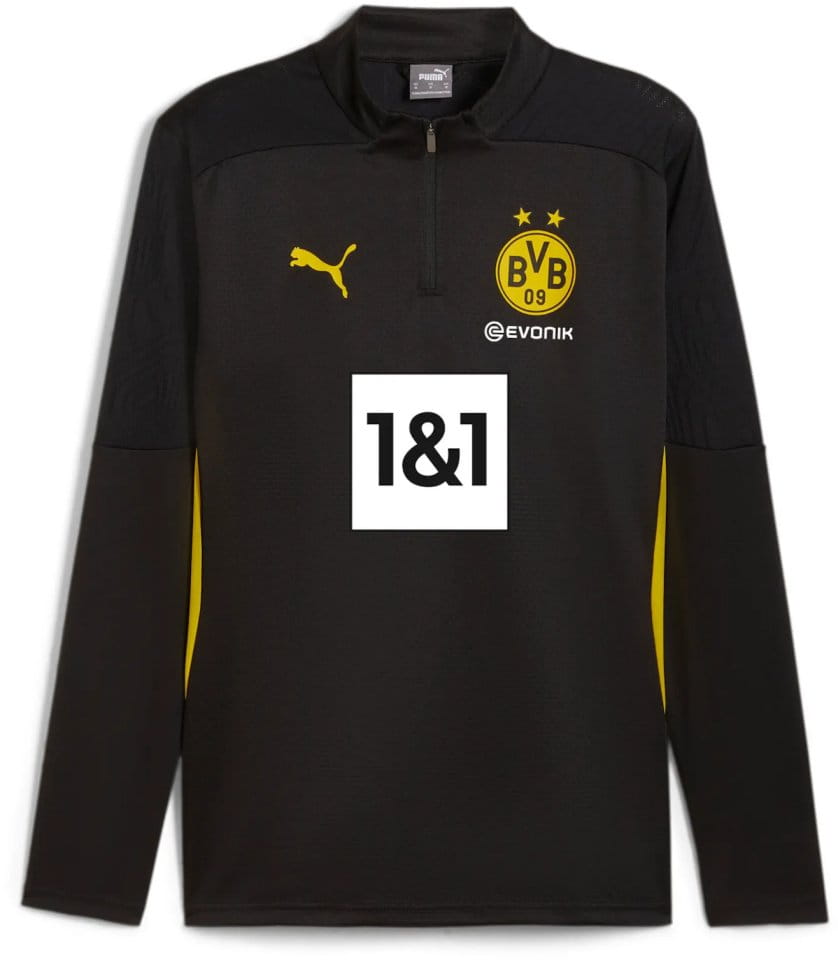 T-Shirt de manga comprida Puma BVB Training 1/4 Zip Top with Sponsor