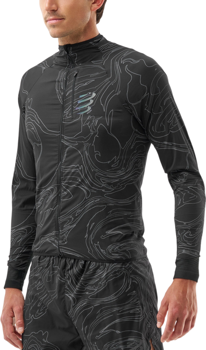 Bunda s kapucňou Compressport Hurricane Windproof Jacket M Aurora