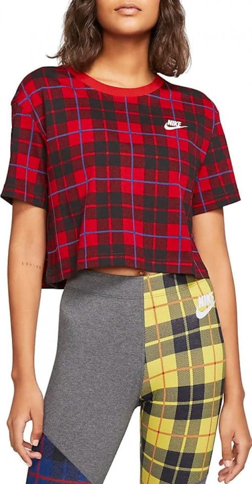 plaid nike crop top