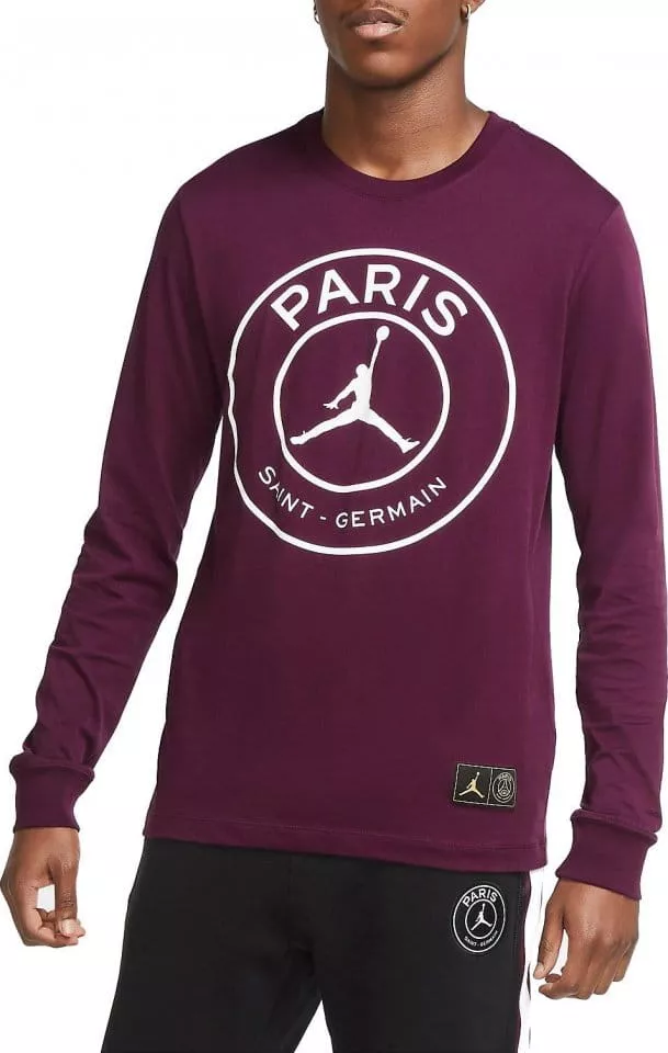 Jordan PARIS Saint-Germain ロゴ 長袖Tシャツ Nike Air Jordan Paris Saint-Germain Long Sleeve White Tee