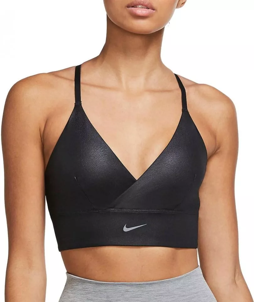 Dámská prodloužená sportovní podprsenka s lehkou oporou a vycpávkami Nike Indy