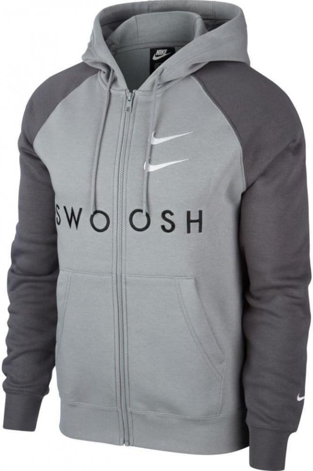 nike double swoosh grey hoodie