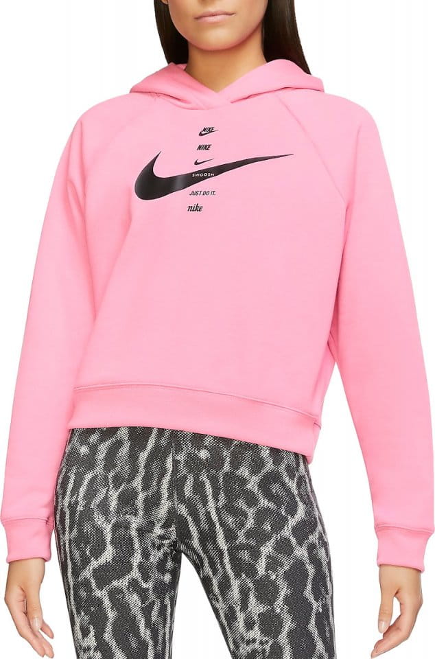 nike swoosh hoodie pink