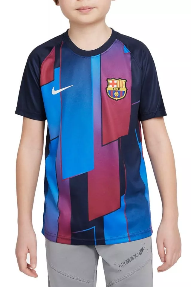 Tricou Nike FC Barcelona Big Kids Pre-Match Short-Sleeve Soccer Top