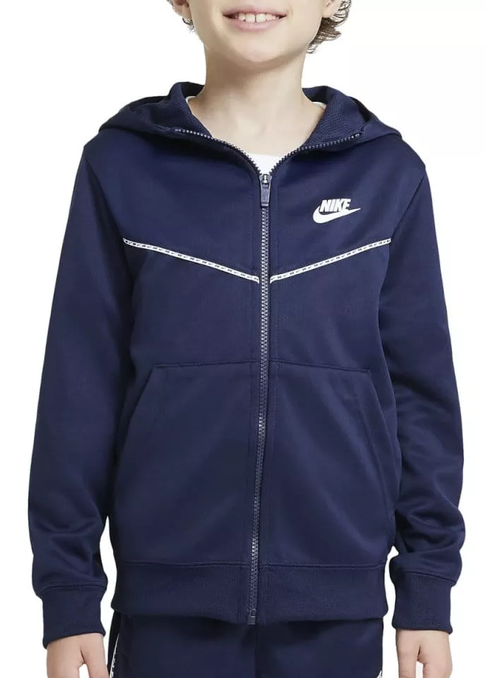 Bluza z kapturem Nike Repeat Jacke Kids Blau Weiss F410