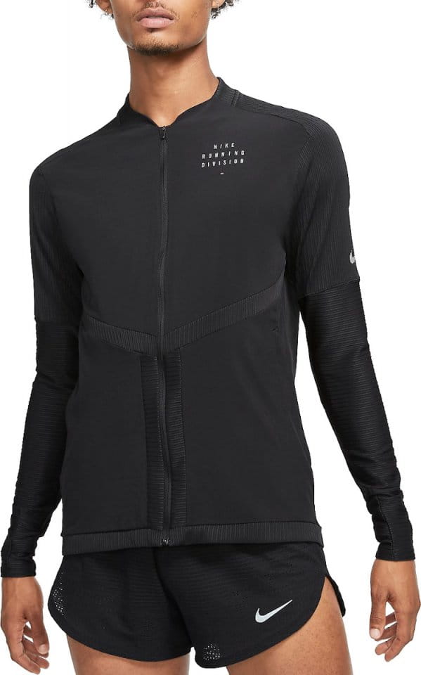 Long sleeve T shirt Nike Dri FIT Element Run Division Men s Full Zip Running Top Top4Running