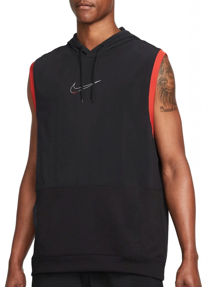 Pánská tréninková mikina přes hlavu s kapucí a bez rukávů Nike Dri-FIT