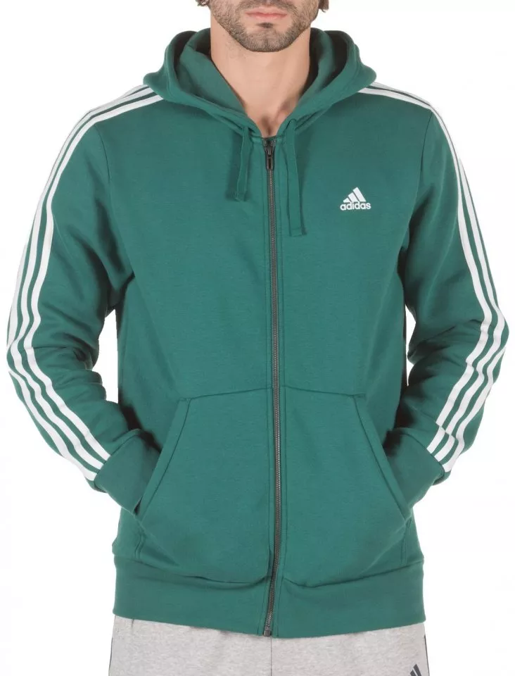 Hanorac cu gluga adidas Sportswear Essentials 3-Stripes FZ Brushed Bluza
