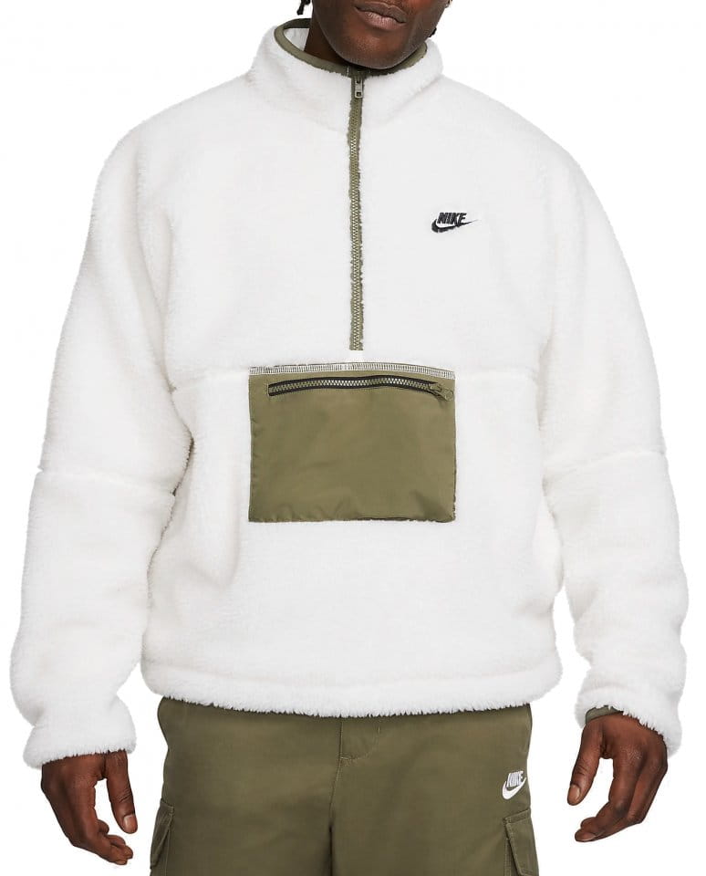 Pánská zimní větrovka s polovičním zipem Nike Club Fleece+