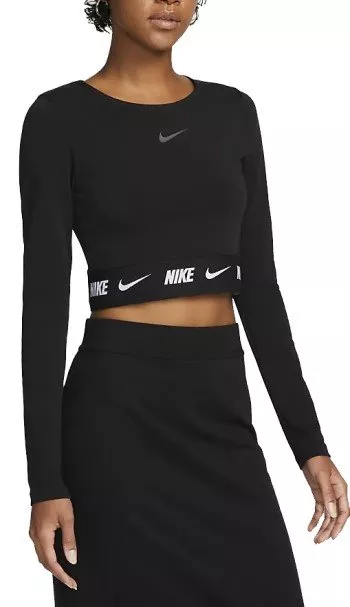 T-Shirt de manga comprida Nike W NSW CROP TAPE LS TOP