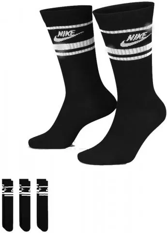 Essential Crew Stripe Socks Black