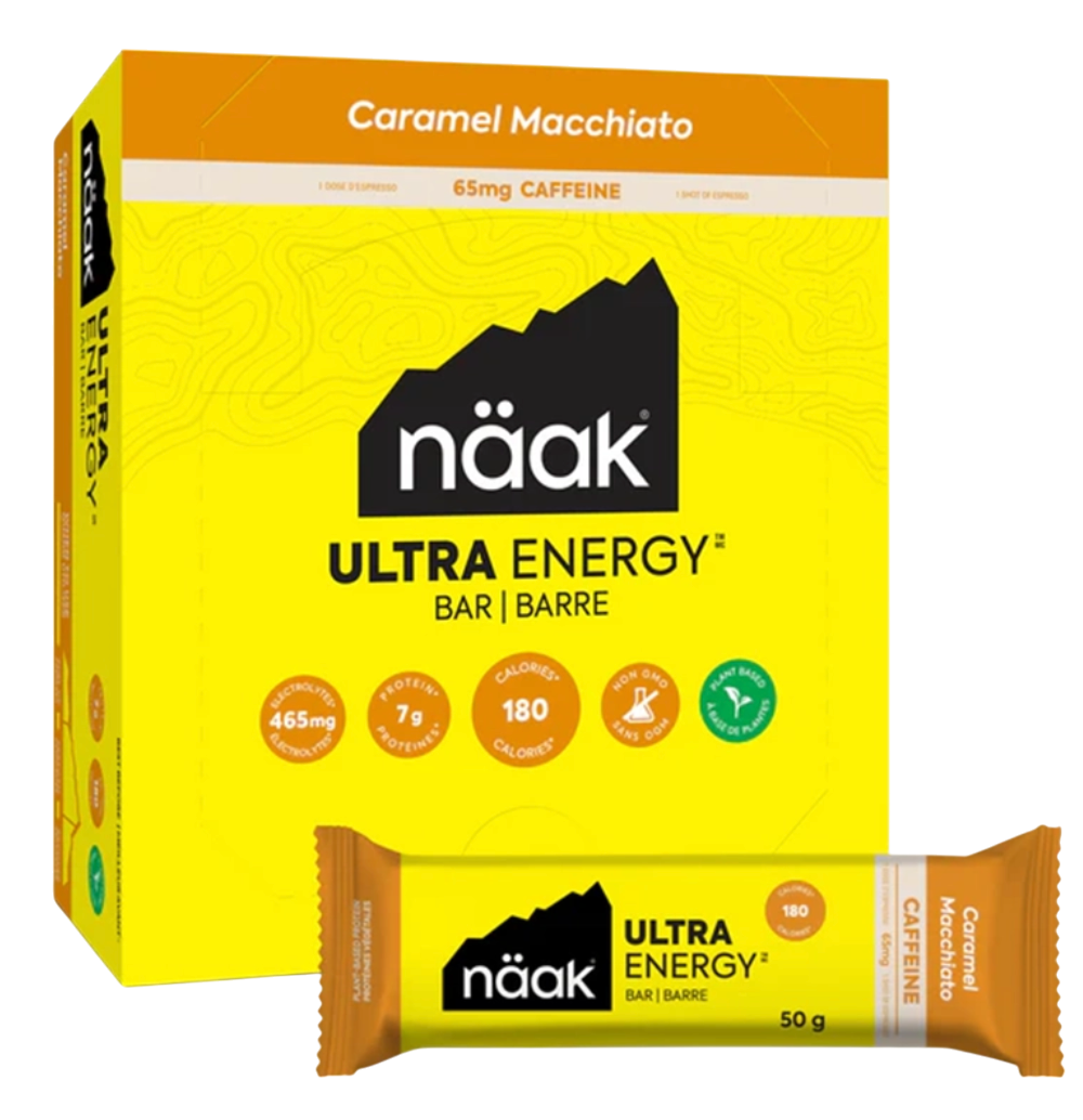 Proteinriegel und Kekse Näak Caramel Macchiato - Ultra Energy™ Caffeine Bars (10 x 50 g) Box