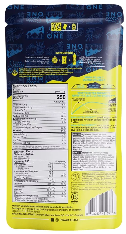 Power- und Energydrinks Näak Salted Soup - Ultra Energy™ Drink Mix (6 x72 g) Single packets Box