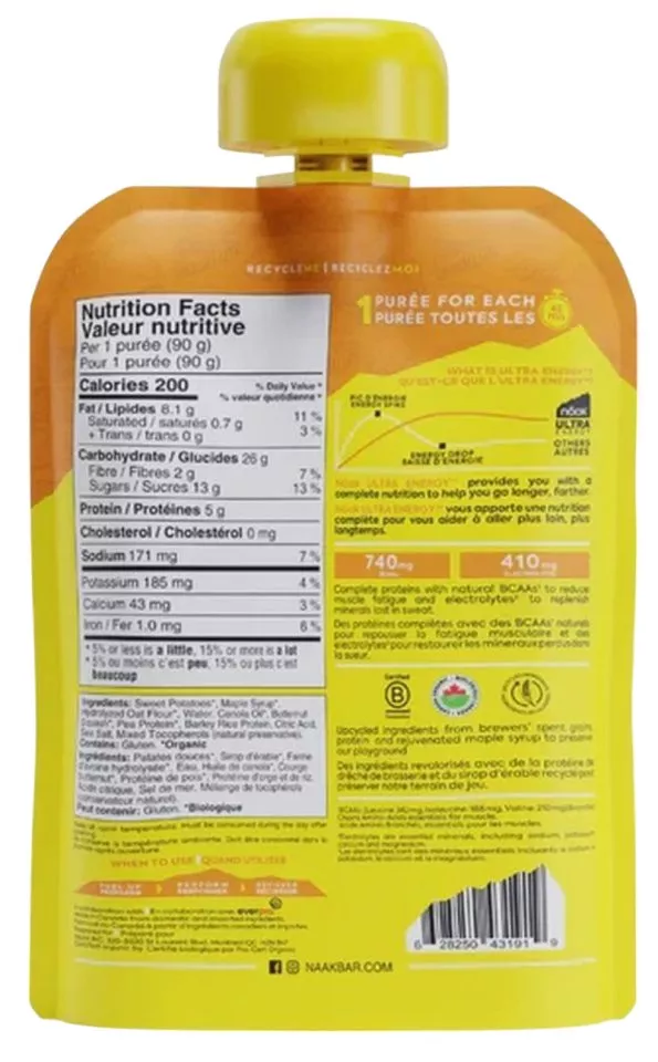Püree Sweet Potatoes Butternut Squash - Näak Ultra Energy™ Purée (90 g x 6) Box