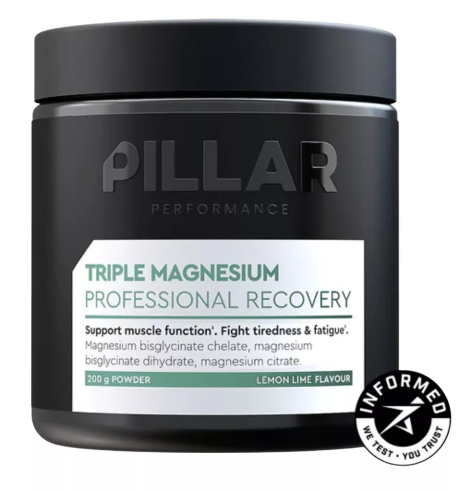 Vitamini in minerali Pillar Performance Triple Magnesium Professional Recovery Powder Lemon Lime (200g)