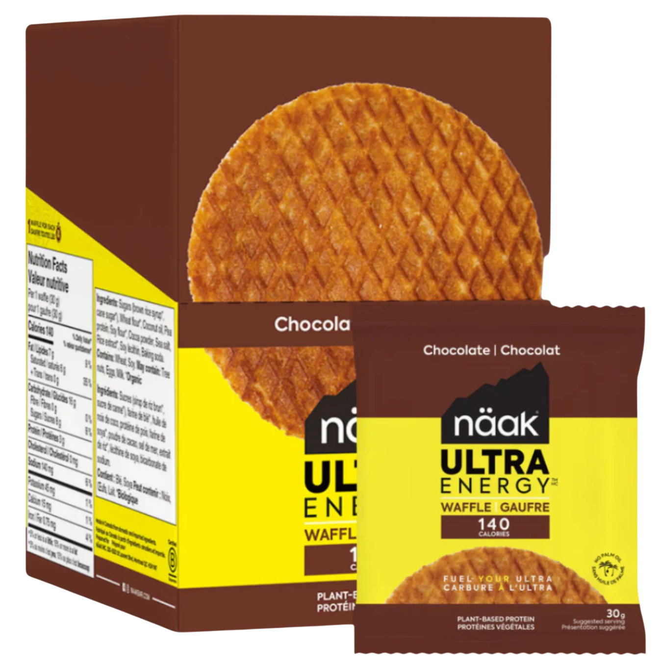 Proteínové palacinky Näak Chocolate Ultra Energy™ Waffles (12 x 30g) - BOX