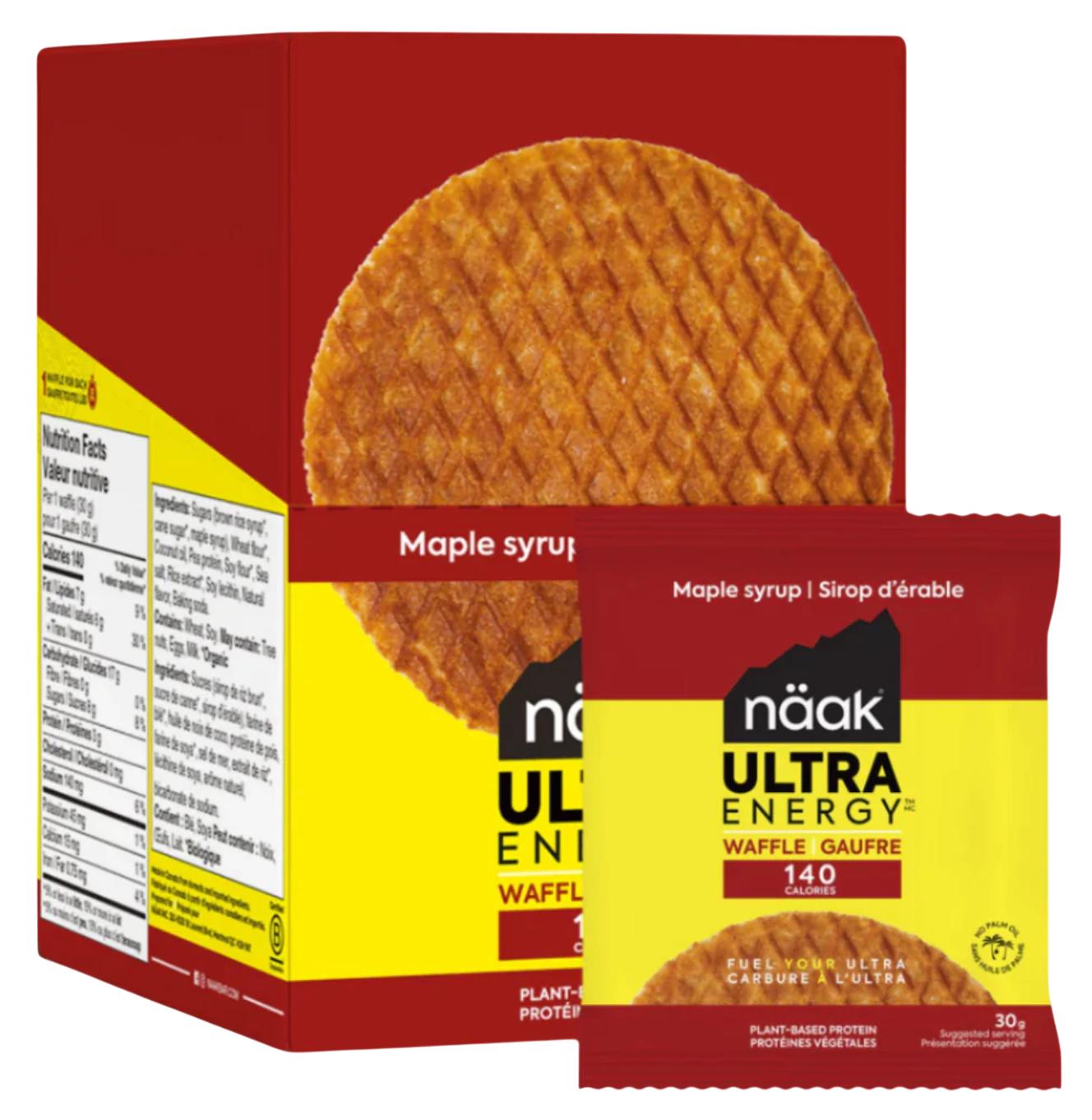 Protein-Pfannkuchen Näak Maple Syrup Ultra Energy™ Waffles (12 x 30g) - BOX