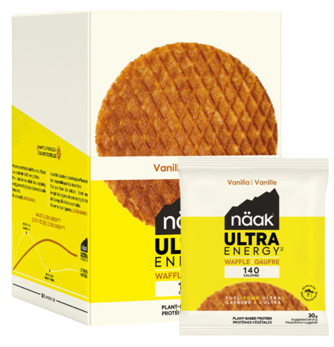 Protein-Pfannkuchen Näak Vanilla Ultra Energy™ Waffles (12 x 30g) - BOX