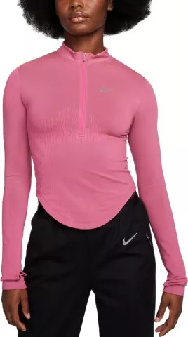 Nike Women's Dri-FIT Swoosh Air Force 1 Medium-Support Laced Sports Bra  Medium Olive / Sequoia - Pink Glaze