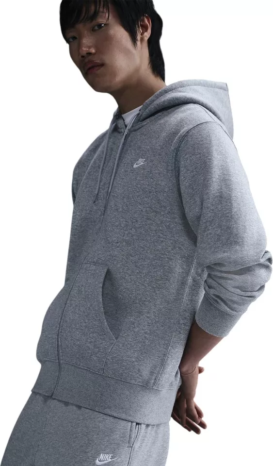 Pánská flísová mikina s kapucí a zipem po celé délce Nike Club Fleece