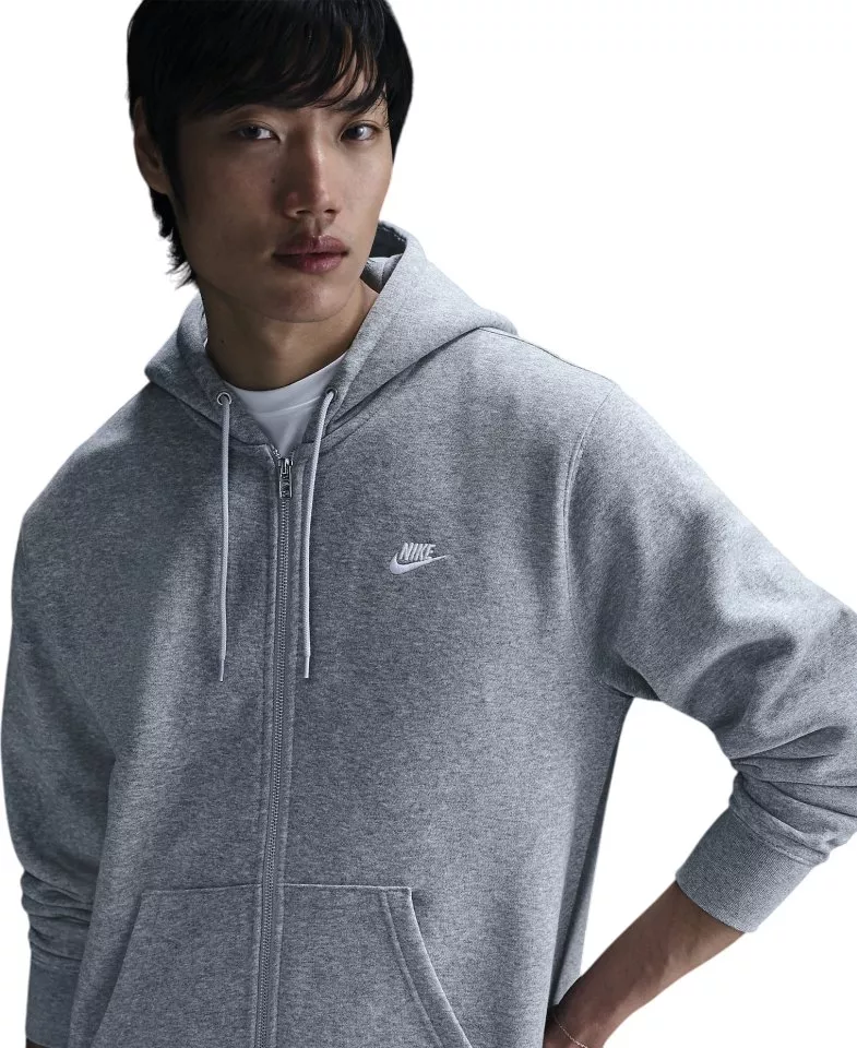 Pánská flísová mikina s kapucí a zipem po celé délce Nike Club Fleece