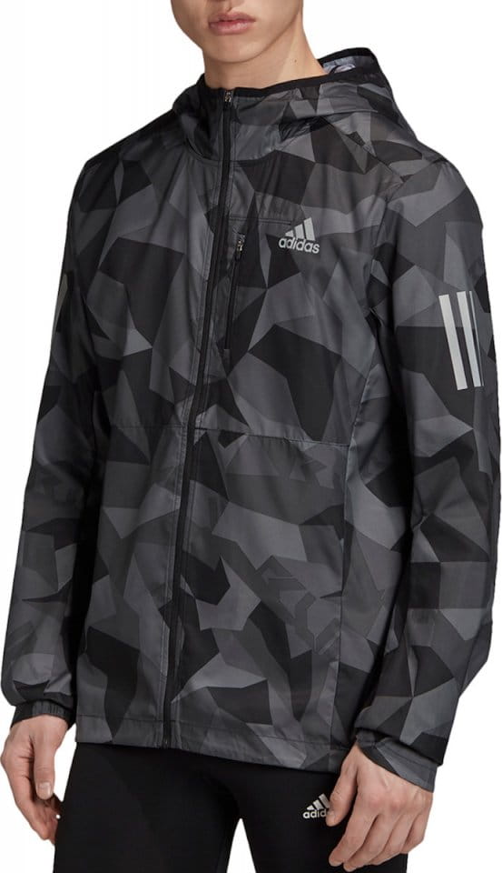Kapuzenjacke adidas OWN THE RUN JKT CAMO
