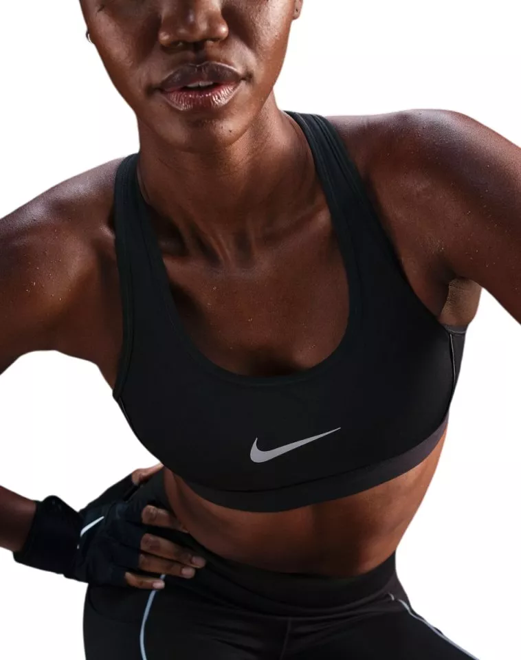 Dámská sportovní podprsenka se střední oporou Nike Swoosh