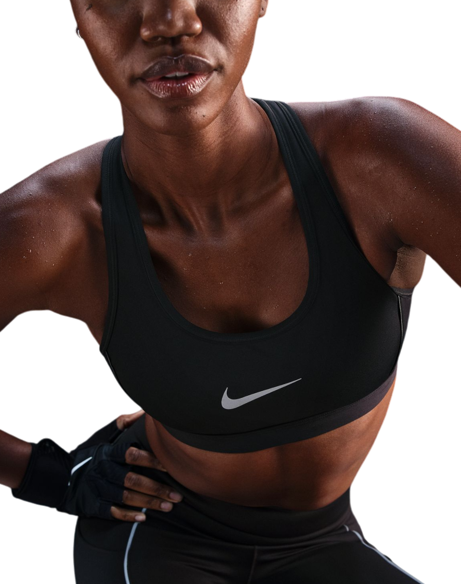 Dámská sportovní podprsenka se střední oporou Nike Swoosh