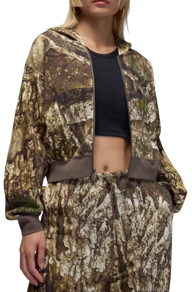 Felpe con cappuccio Jordan Brooklyn Fleece Crop Hooded Jacket Women