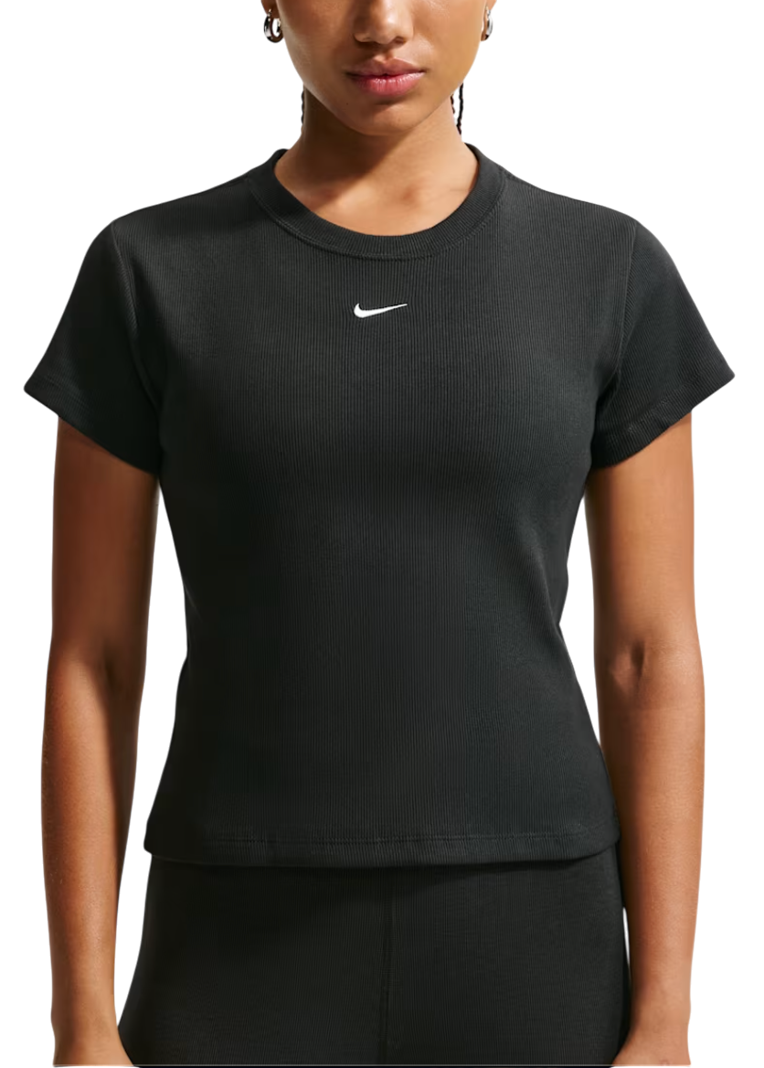 Nike Ribbed T-Shirt Women T-shirt, XL, Zwart