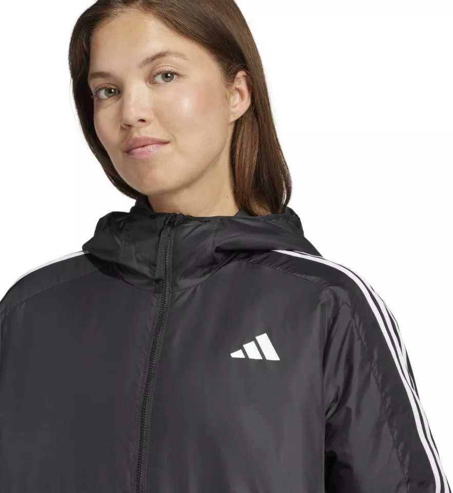 Jacheta cu gluga adidas Essentials 3-Stripes Hooded Jacket Women