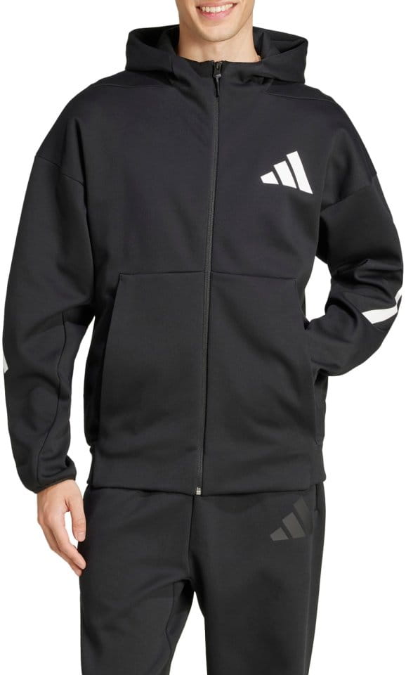 adidas Z.N.E. Full-Zip Hooded Track Jacket - Black | Free
