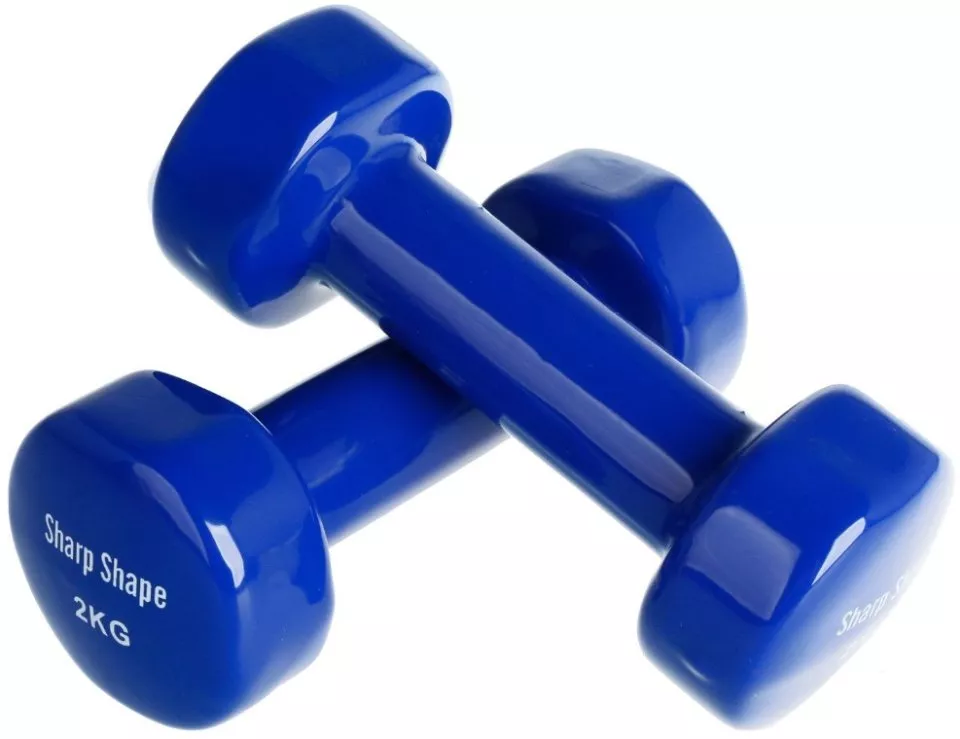 Halteres Sharp Shape VINYL DUMBBELL X 2 KG BLUE