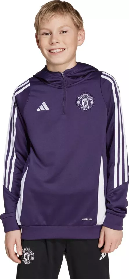 Sweatshirt med huva adidas MUFC TR HOOD Y 2025/26