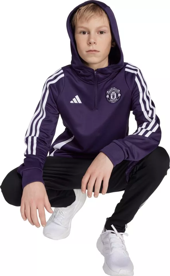 Sweatshirt med huva adidas MUFC TR HOOD Y 2025/26