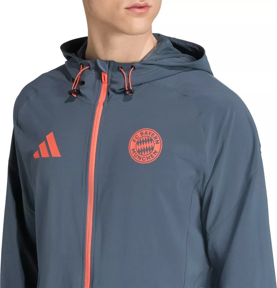 Casaco com capuz adidas FC Bayern Tiro25 Competition Vis Tech Travel Jacket