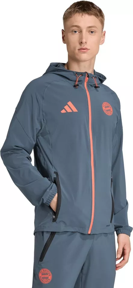 Casaco com capuz adidas FC Bayern Tiro25 Competition Vis Tech Travel Jacket