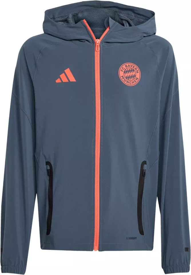 Τζάκετ με κουκούλα adidas FC Bayern Tiro25 Competition Vis Tech Travel Jacket Kids