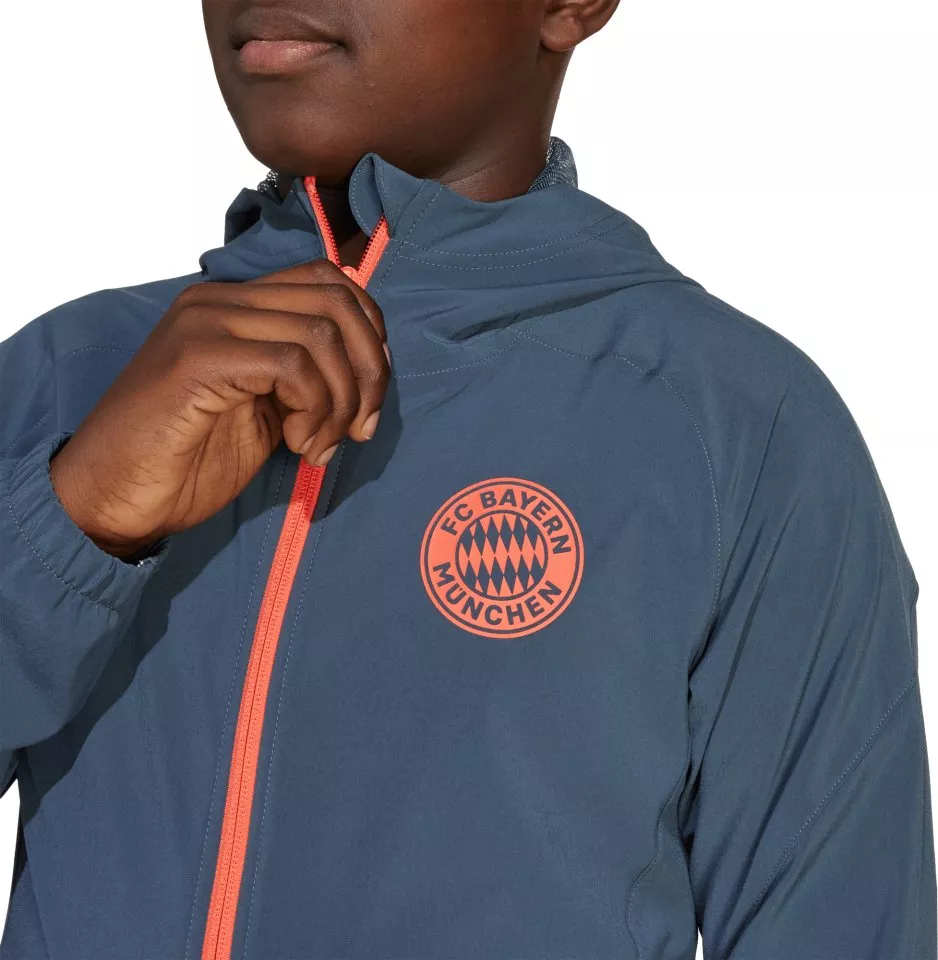Τζάκετ με κουκούλα adidas FC Bayern Tiro25 Competition Vis Tech Travel Jacket Kids