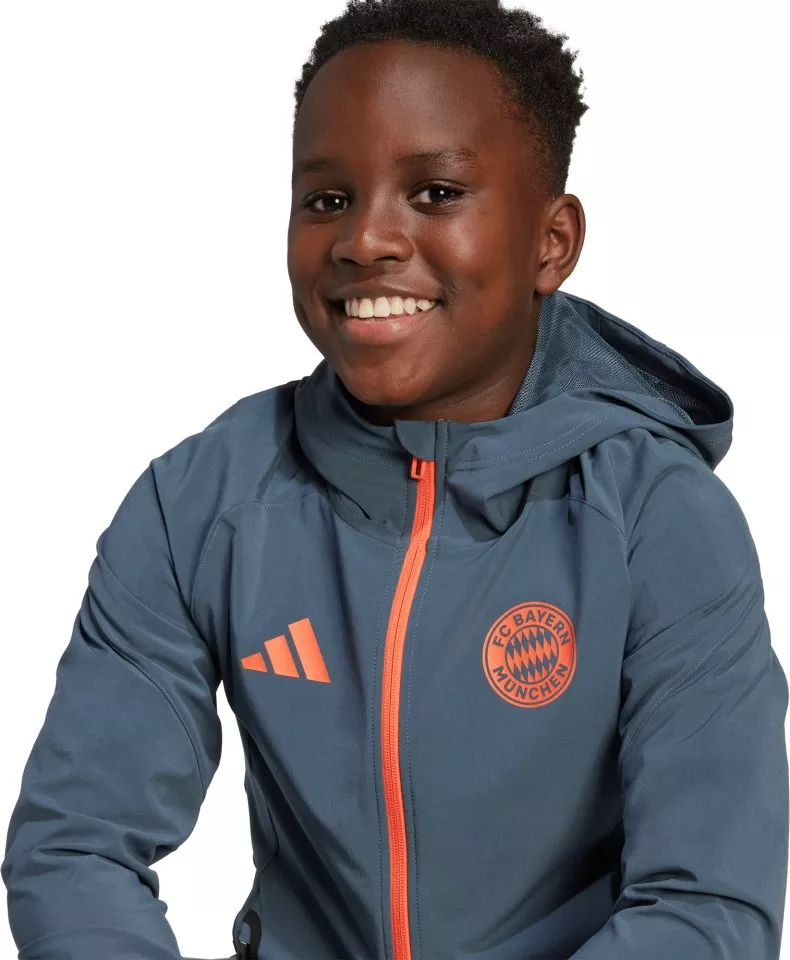 Τζάκετ με κουκούλα adidas FC Bayern Tiro25 Competition Vis Tech Travel Jacket Kids
