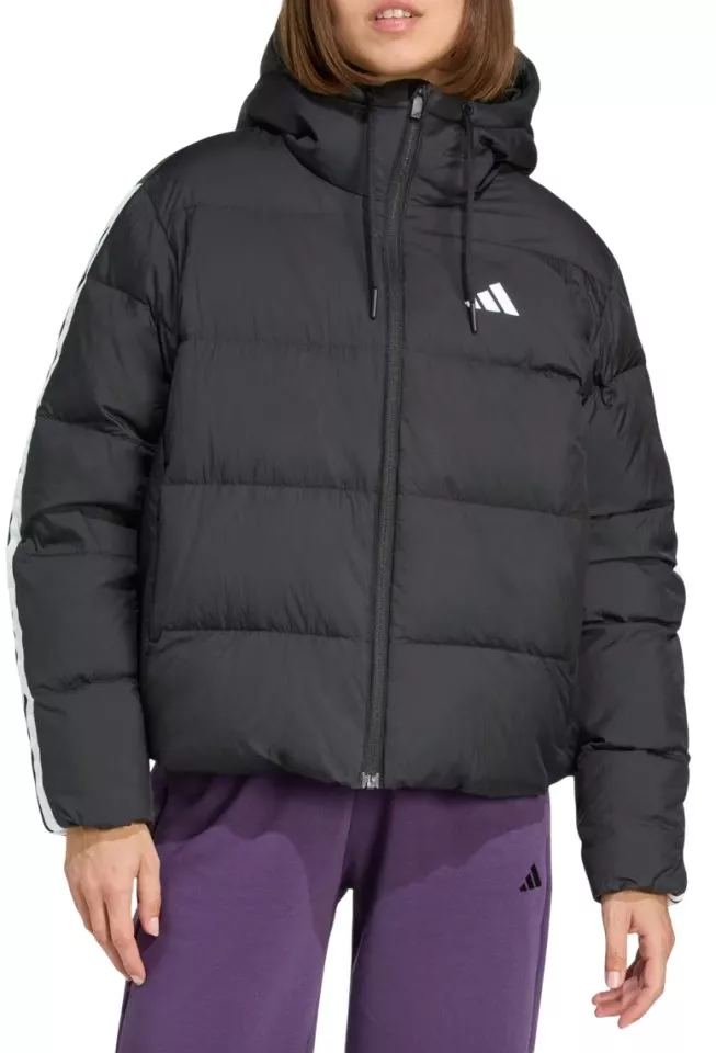 Jakna s kapuco adidas Essentials Climawarm 3 Stripes Puffer Down Hooded Women