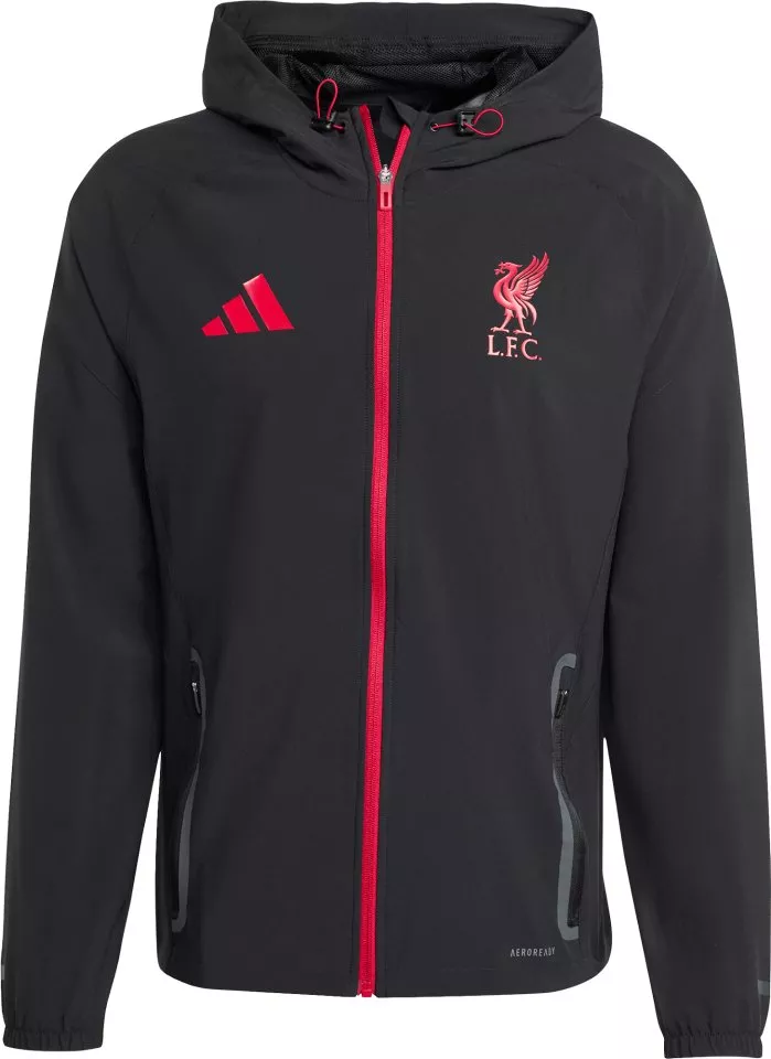 Pánská bunda s kapucí adidas Liverpool Tiro 25 Competition Vis Tech Travel