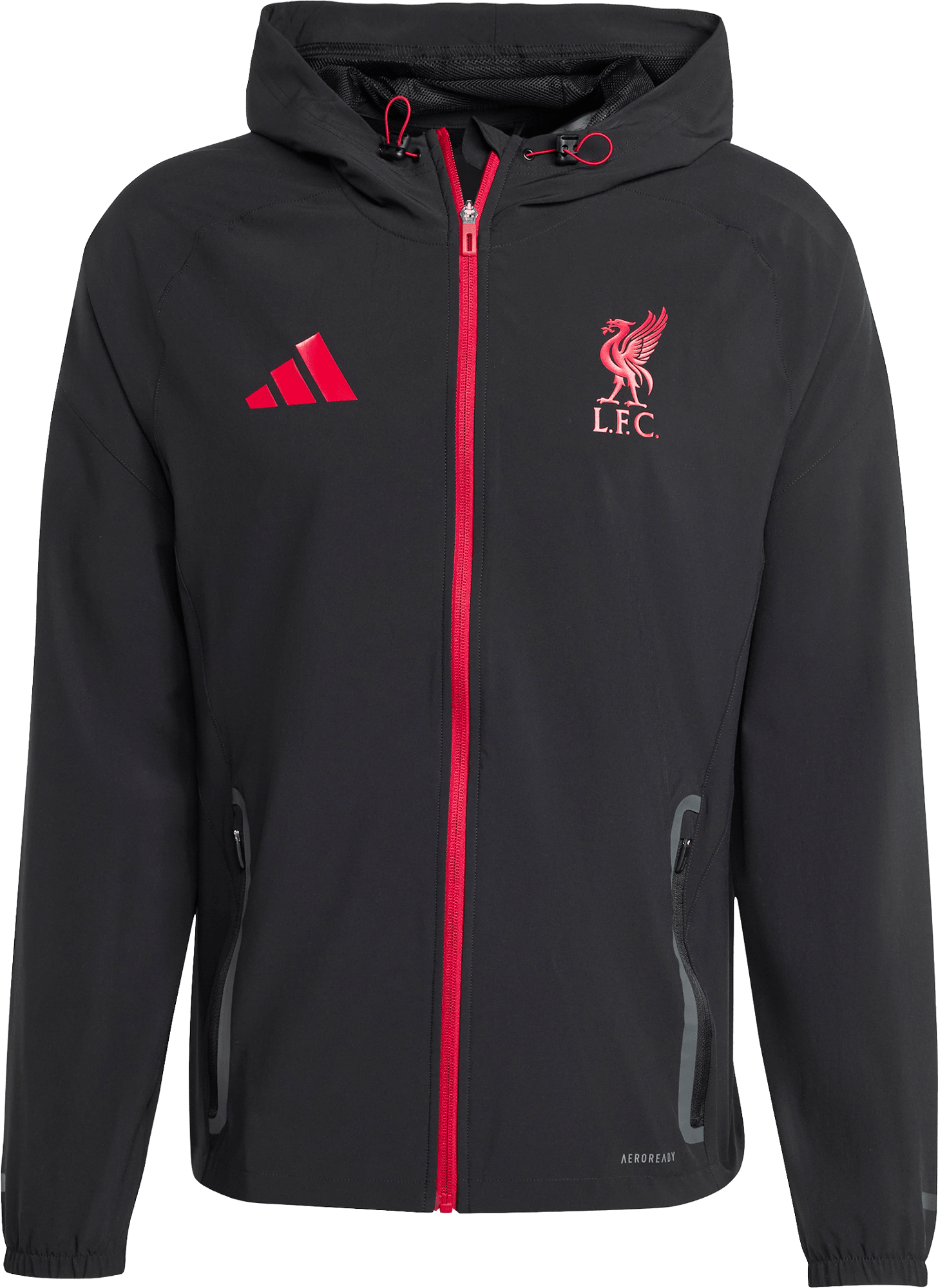 Pánská bunda s kapucí adidas Liverpool Tiro 25 Competition Vis Tech Travel