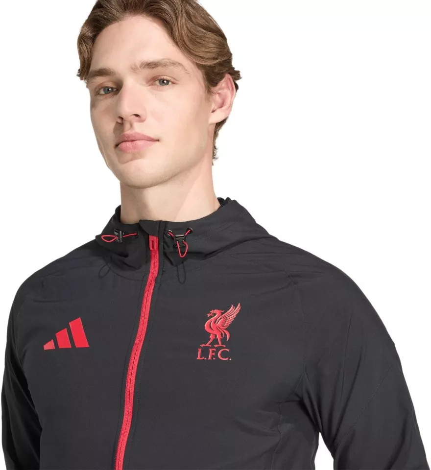 Pánská bunda s kapucí adidas Liverpool Tiro 25 Competition Vis Tech Travel