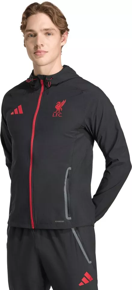 Pánská bunda s kapucí adidas Liverpool Tiro 25 Competition Vis Tech Travel