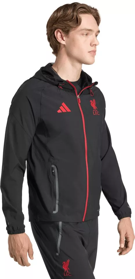 Pánská bunda s kapucí adidas Liverpool Tiro 25 Competition Vis Tech Travel